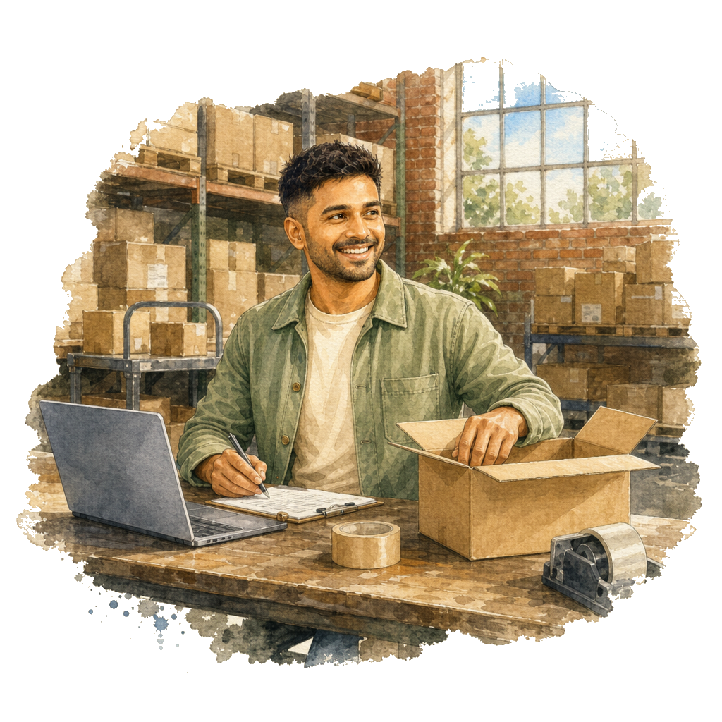 One person handling the whole after-sale at one desk